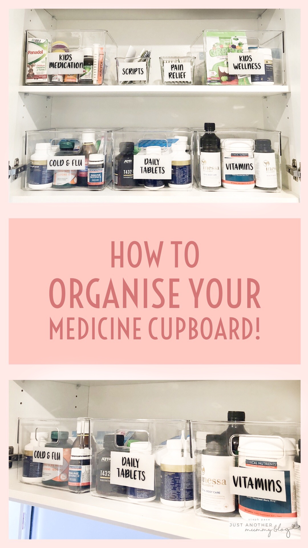 4 Simple Steps to Organize Your Medicine Cabinet - Living Well Mom  Medicine  cabinet organization, Medicine organization, Bookshelf organization